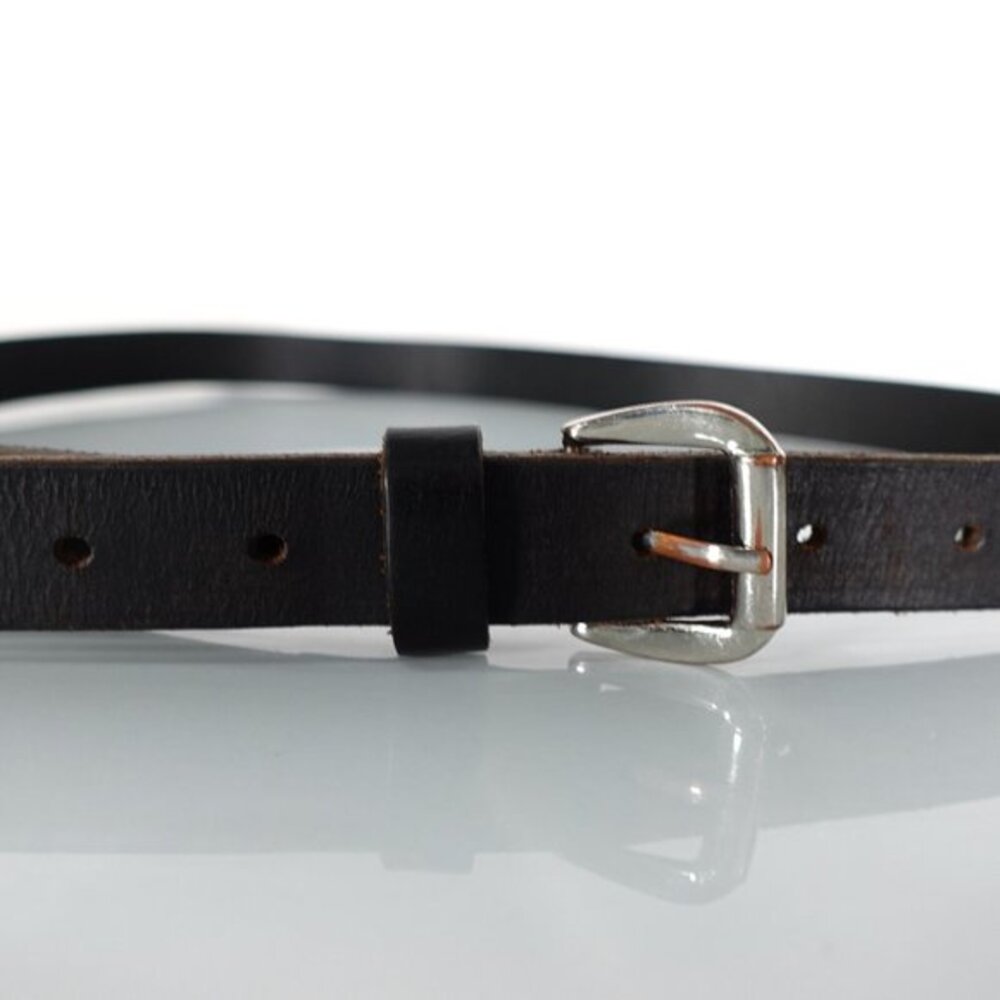 Classic Black Real Leather Belt 36 MEDIUM Solid Buckle Formal Office Utility M&S